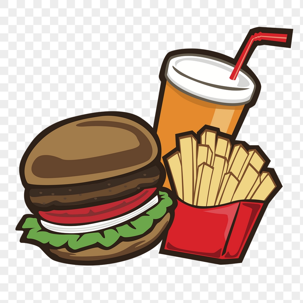 Hamburger set png sticker, fast | Free PNG - rawpixel