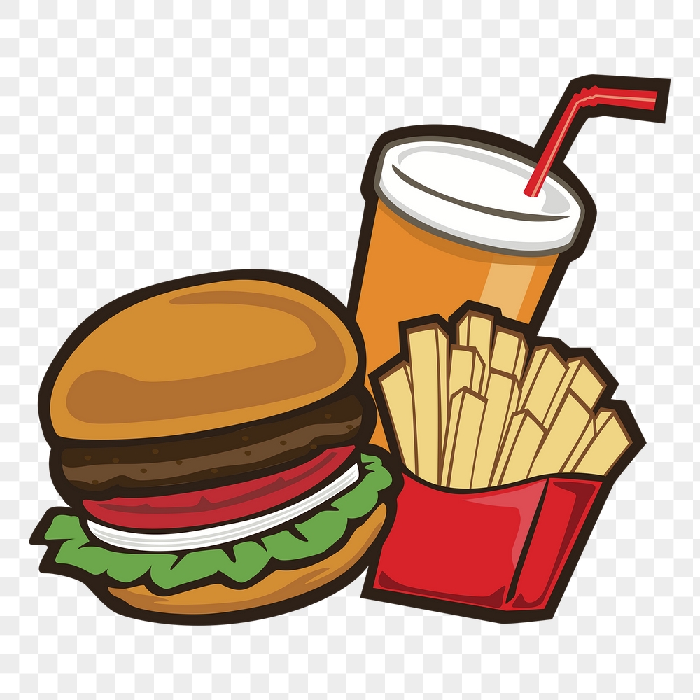 Hamburger set png sticker, fast | Free PNG - rawpixel