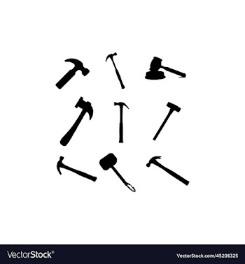 hammer silhouette set creative design