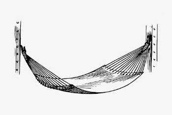 Hammock clipart, vintage outdoor swing | Free Vector - rawpixel