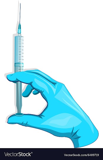 Hand and syringe vector image