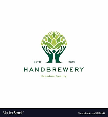 Hand brewery logo icon vector image