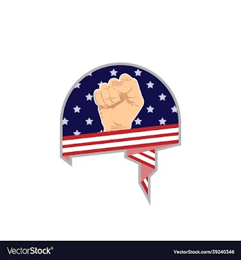hand clenched design with american flag logo