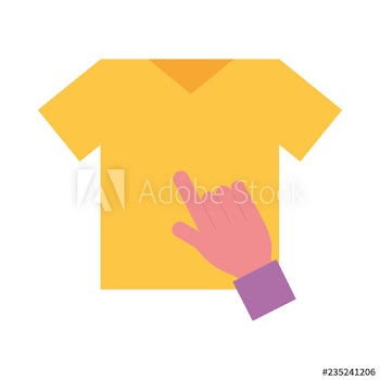hand click tshirt online shopping concept