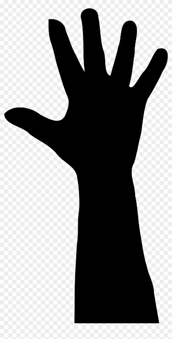 Hand Clipart Silhouette - Raised Hand Clip Art