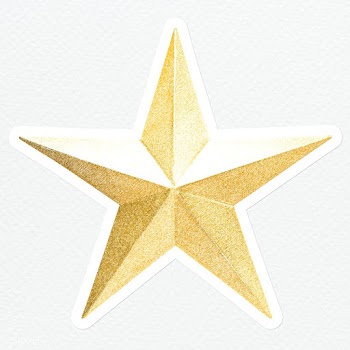 Hand colored gold star sticker with a white border | Free  illustration - 2354468
