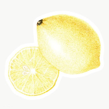 Hand colored yellow lemon fruit sticker with a white border | Free  transparent png - 2354472