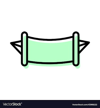 hand draw hammock outline flat icon adventure