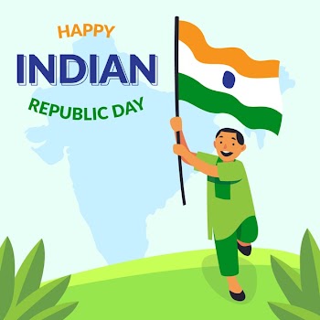 Hand-drawing indian republic day Free Vector