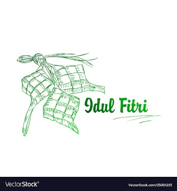 Hand drawing ketupat indonesian food for eid vector image