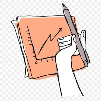 Hand drawing line graph png business doodle clipart