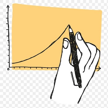 Hand drawing line graph png business doodle clipart