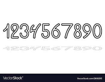 Hand drawing numbers vector image