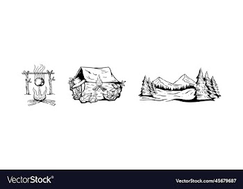 hand drawing outdor set
