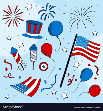 hand drawn 4th of july doodles