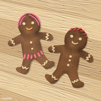Hand drawn a pair of gingerbread cookies | Free stock vector - 520248