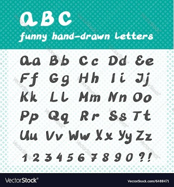 Hand drawn abc - funny alphabet letters vector image