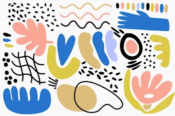 Hand drawn abstract organic shapes background Free Vector