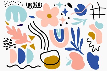 Hand drawn abstract organic shapes background Free Vector