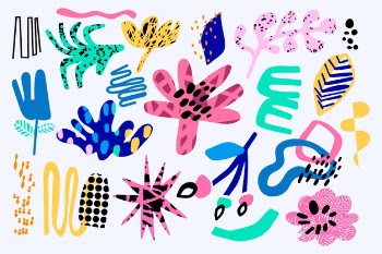 Hand drawn abstract organic shapes background Free Vector