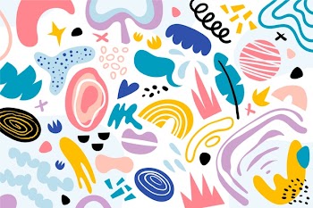 Hand drawn abstract organic shapes background Free Vector