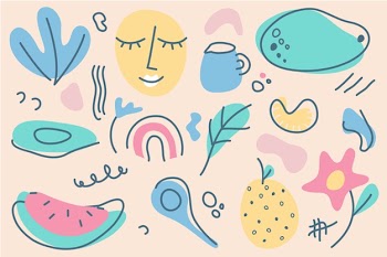Hand drawn abstract organic shapes background Free Vector