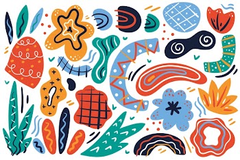 Hand drawn abstract organic shapes background Free Vector