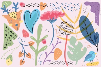Hand drawn abstract organic shapes background Free Vector