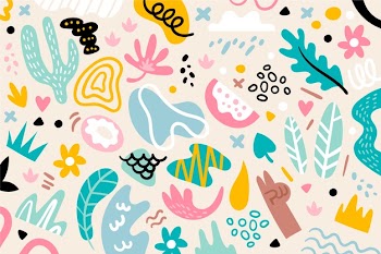 Hand drawn abstract organic shapes background Free Vector