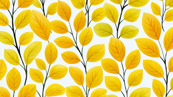 Hand-Drawn Abstract Yellow Leaves Pattern