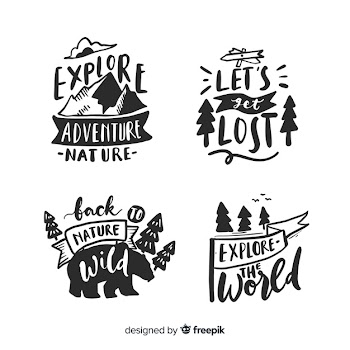 Hand drawn adventure logo collection