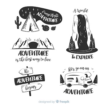 Hand drawn adventure logo collection Free Vector