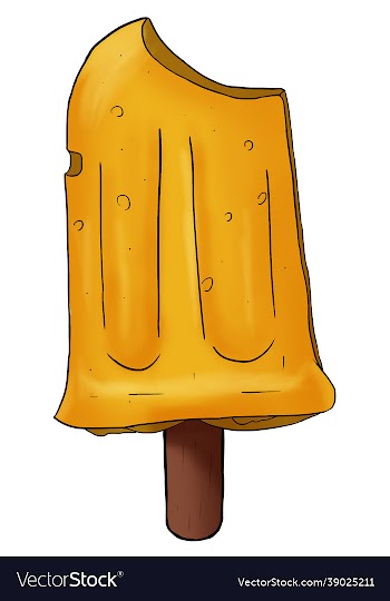 hand drawn and colored yellow popsicle