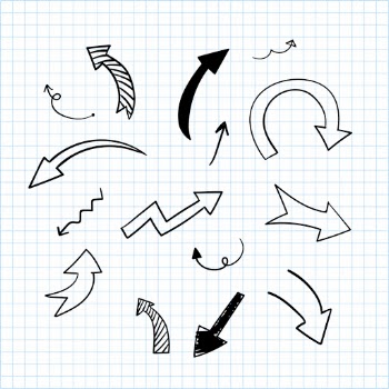 Hand drawn arrow illustration collection