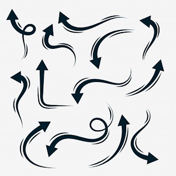 Hand drawn arrows collection in doodle style Free Vector