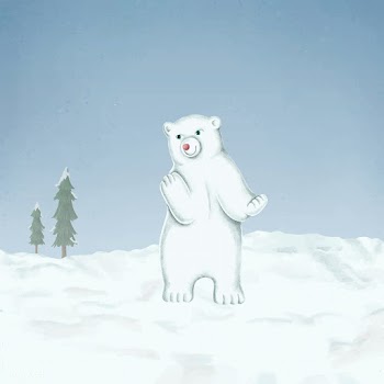 Hand-drawn baby white polar bear on a snow-co.. | Free stock vector - 543914