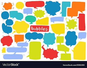 hand drawn background set cute speech bubble