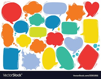 hand drawn background set cute speech bubble