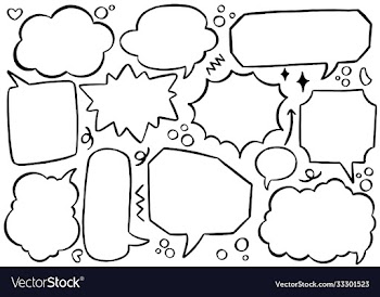 hand drawn background set cute speech bubble