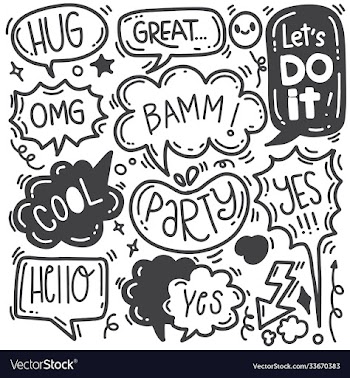 hand drawn background set cute speech bubble