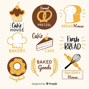 Hand drawn bakery logos