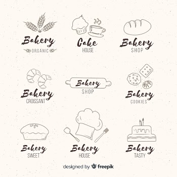 Hand drawn bakery logos Free Vector