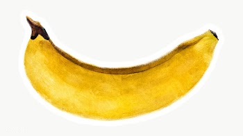 Hand drawn banana oil paint style sticker with white border | Free  transparent png - 2343707