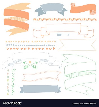  					Hand drawn banners vector&nbsp;image														