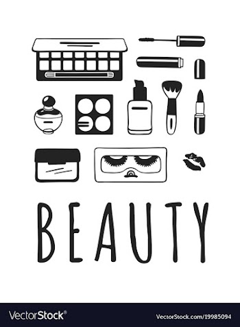 Hand drawn beauty products creative vector image