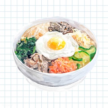 Hand drawn bibimbap watercolor style | Free stock vector - 393110