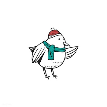 Hand drawn bird enjoying a Christmas holiday | Free stock vector - 512256