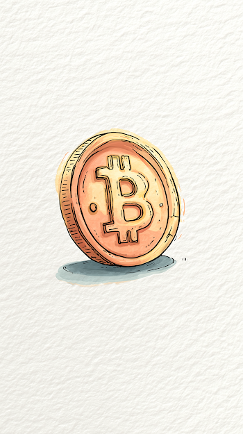 Hand-Drawn Bitcoin Coin Illustration