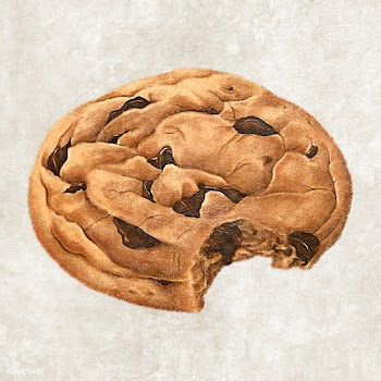 Hand drawn bitten chocolate chip cookie design element | Free  illustration - 2352948