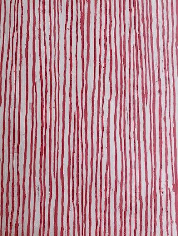 Hand-Drawn Block Print in Crimson After Rain